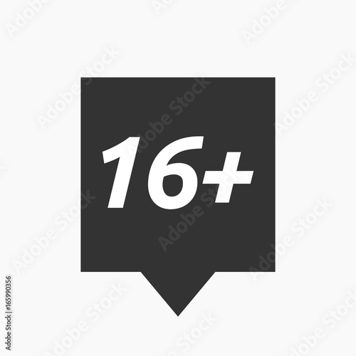 Isolated tooltip with    the text 16+