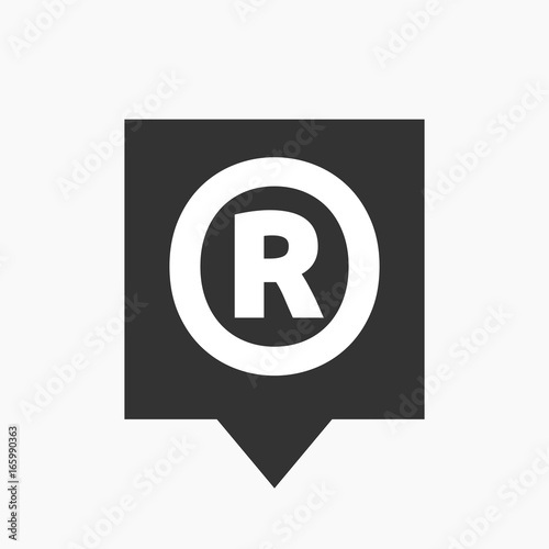 Isolated tooltip with    the registered trademark symbol