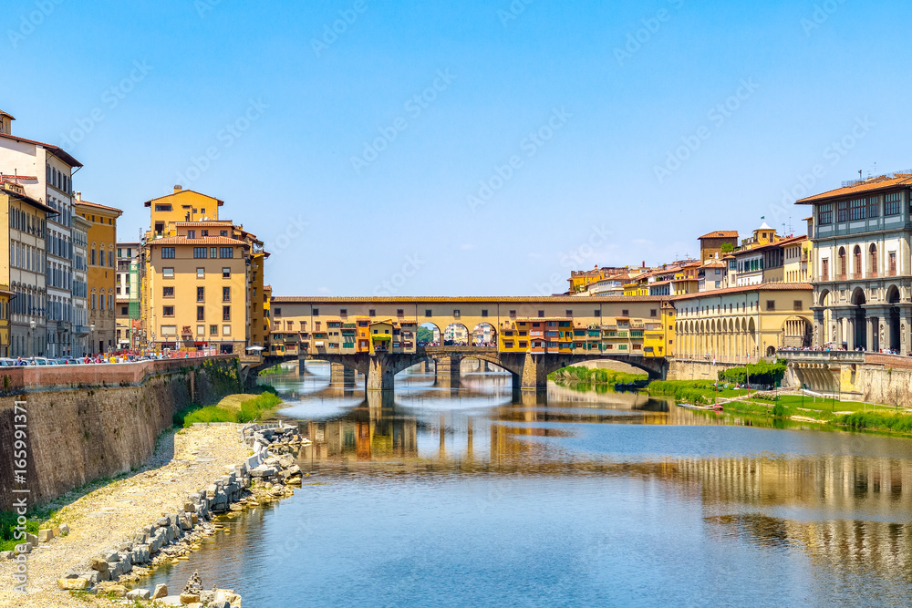 Ponte Vecchio (Old Bridge) over the Arno River in Florence, Italy
