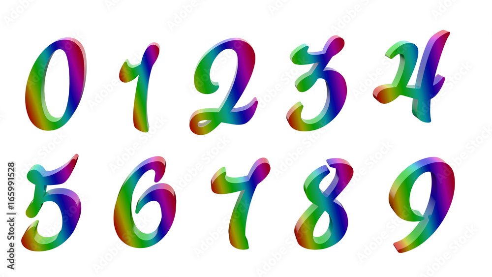 Numbers one two three 1 2 3 Stock Illustration