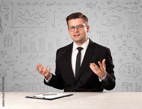 Businessman sitting at a desk