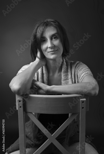  Portrait of a beautiful elegant middle aged woman.