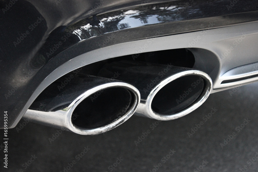 Car. Exhaust pipes