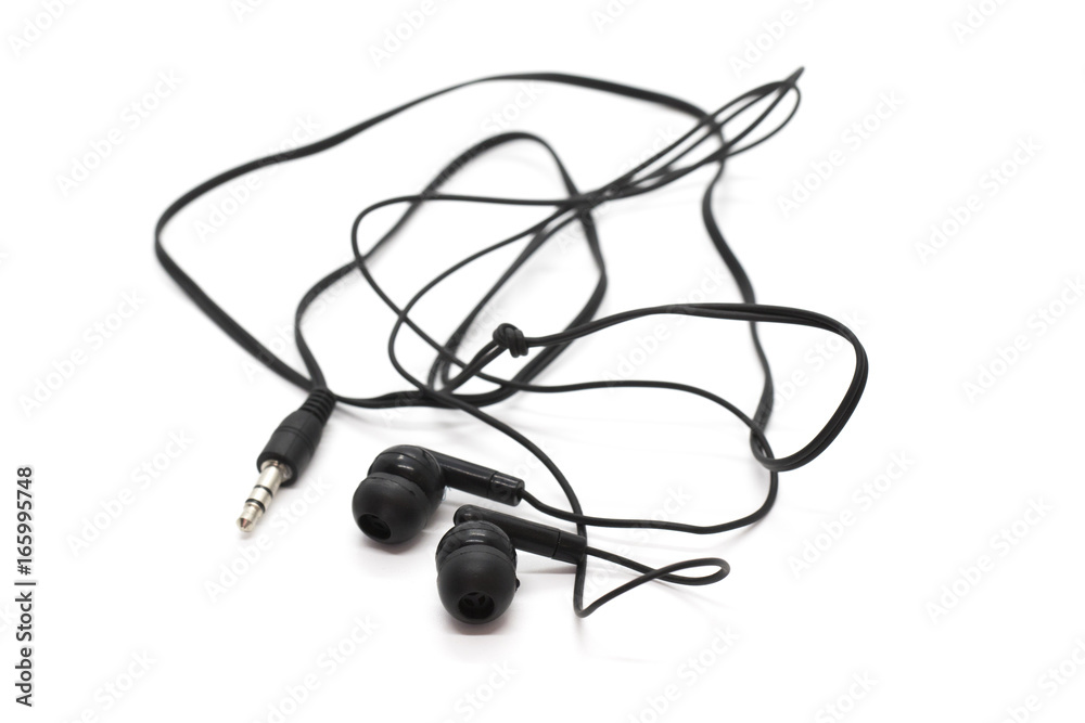 image of an earphone on a white background. image of an earphone on a white background.