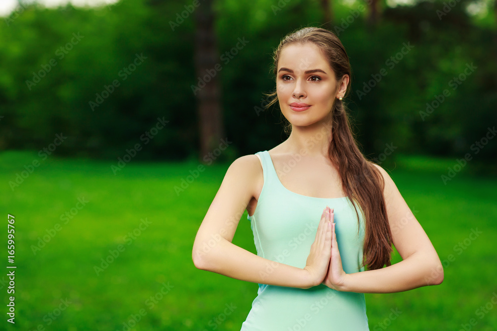 Young girl doing yoga outdoor Young girl doing yoga outdoor