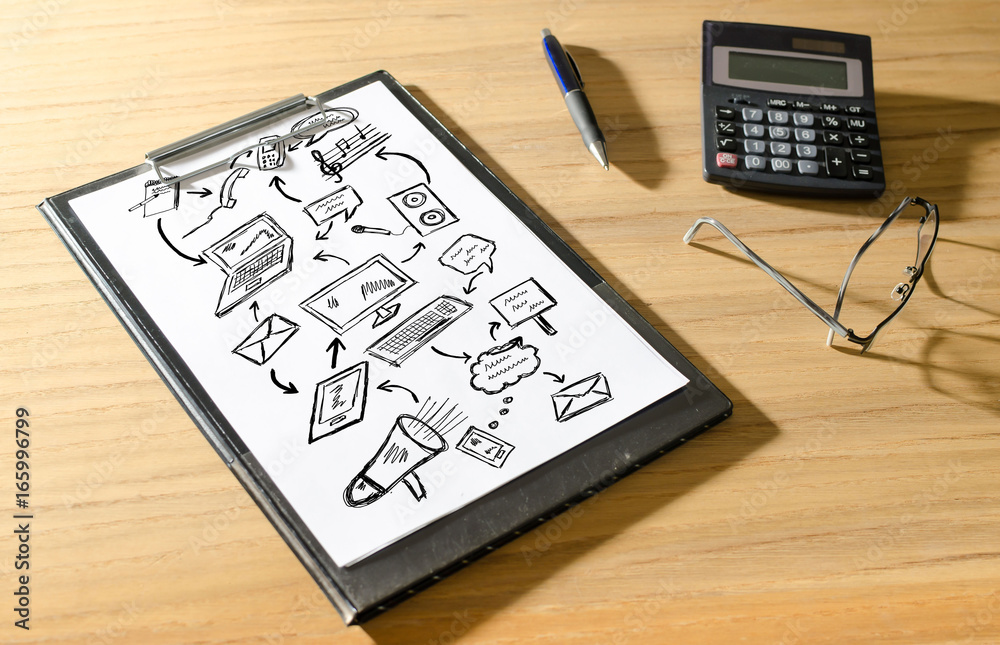 Communication concept on a desk Communication concept on a desk
