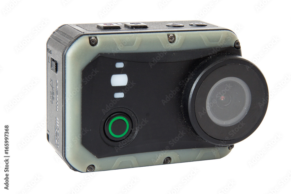 Action camera on white background Action camera on white background