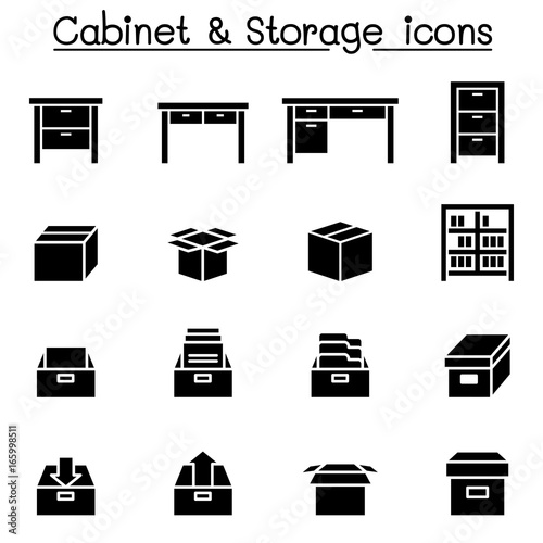 Storage, Cabinet, Drawer icons