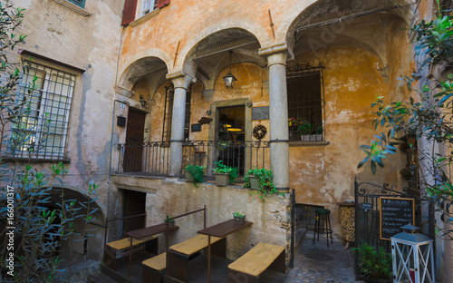 Romantic restaurant in the old town of Cannobio - Lago Maggiore  Verbania  Piemont  Italy