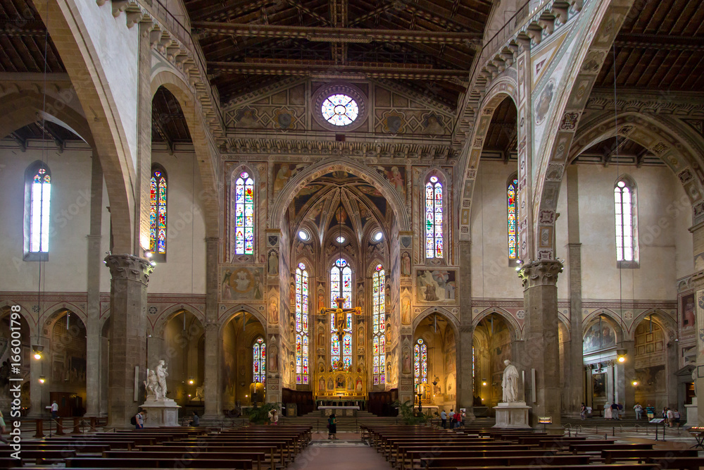 The interior of the Basilica of Santa Croce