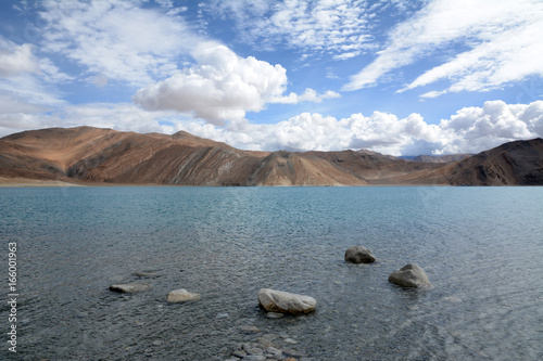 Panong Tso, Tibetan for 'high grassland lake', also referred to as Pangong Lake, is an endorheic lake in the Himalayas situated at a height of about 4,350 m (14,270 ft).
