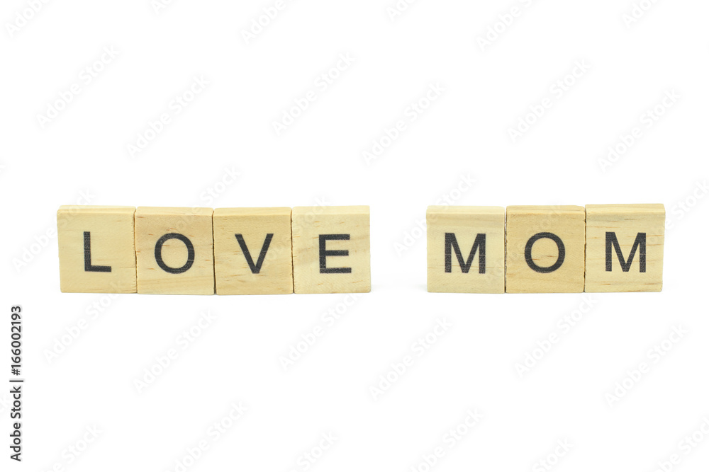 Text wooden blocks spelling the word LOVE on white background Text wooden blocks spelling the word LOVE on white background