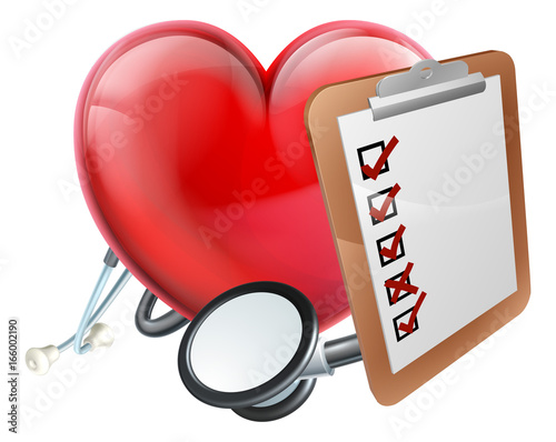 Heart Stethoscope Clipboard Medical Concept
