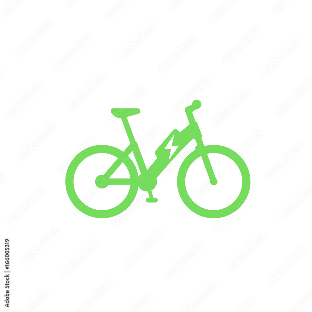 Fototapeta premium Electric bicycle icon, e-bike isolated on white