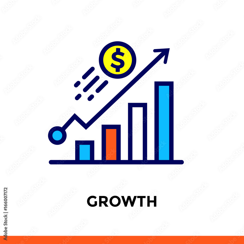 Vector outline icons GROWTH of finance, banking. High quality modern icons suitable for print, website and presentation Vector outline icons GROWTH of finance, banking. High quality modern icons suitable for print, website and presentation