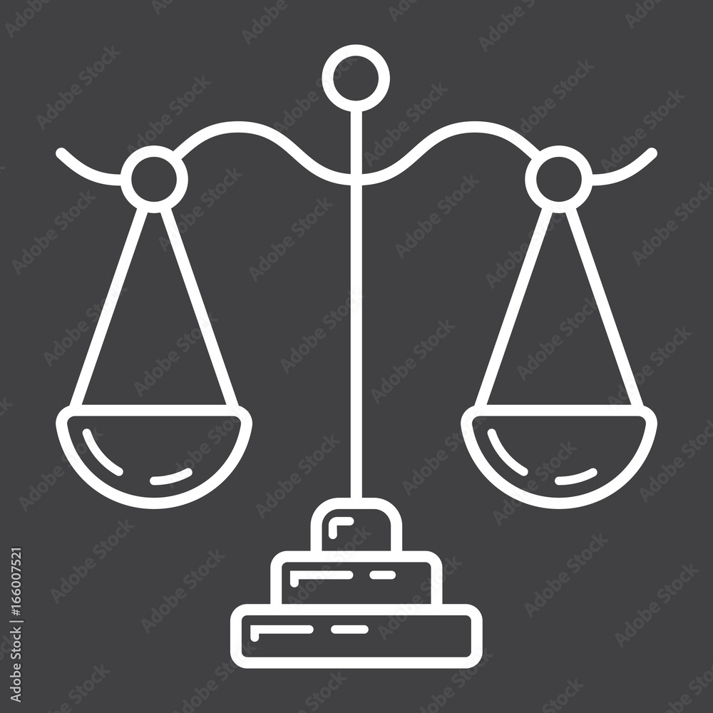 Libra line icon, business and finance, scale sign vector graphics, a linear pattern on a black background, eps 10. Libra line icon, business and finance, scale sign vector graphics, a linear pattern on a black background, eps 10.