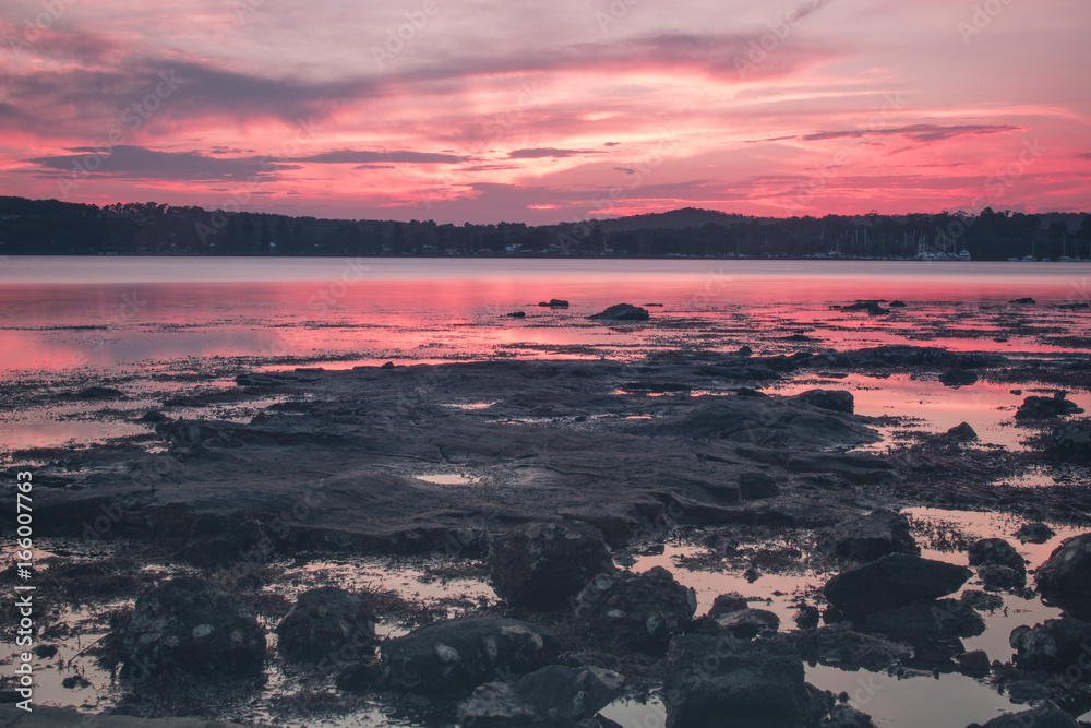 Fototapeta premium Lake Macquarie sunset warners bay wangi wangi speers point bolton