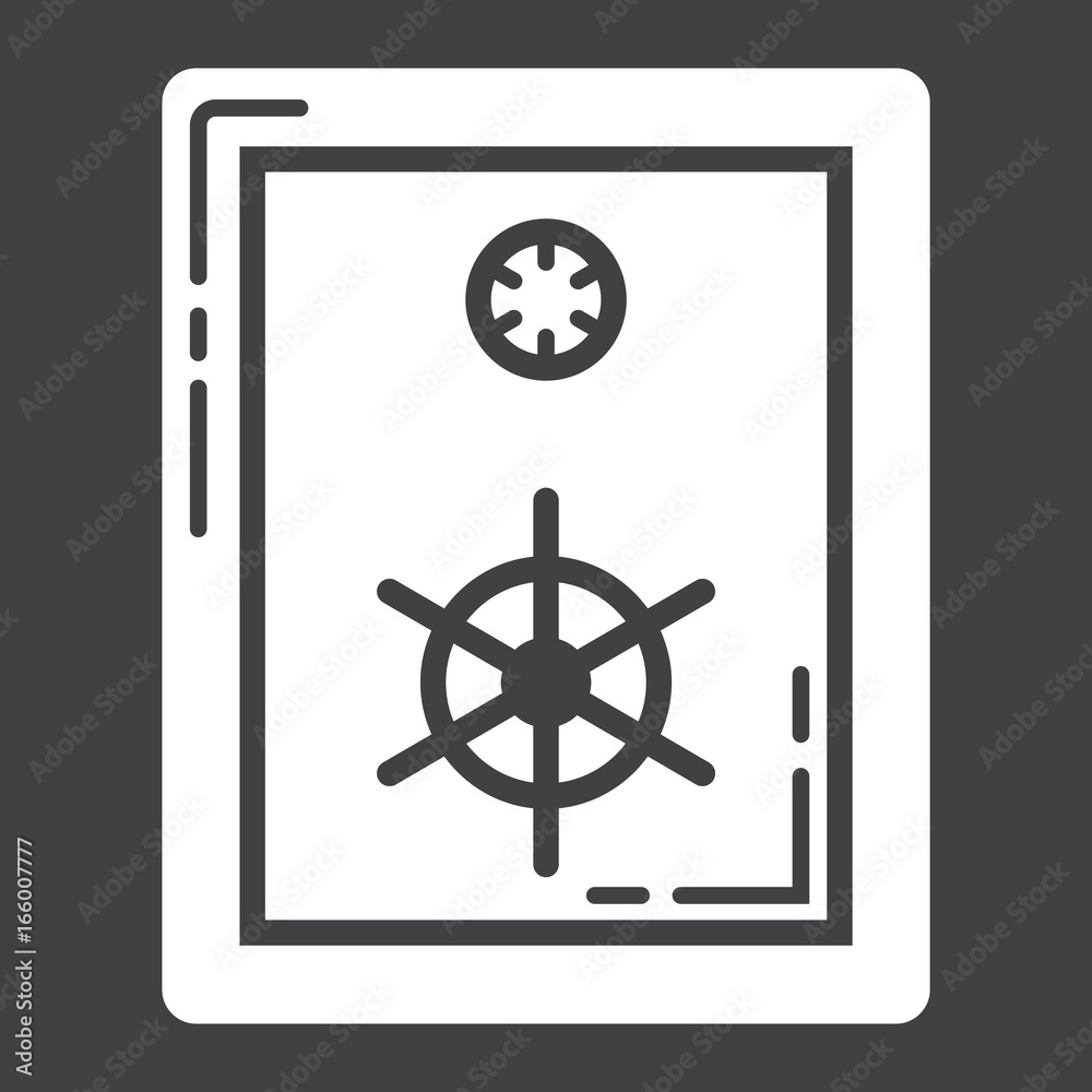 Strongbox glyph icon, business and finance, bank safe sign vector graphics, a solid pattern on a black background, eps 10. Strongbox glyph icon, business and finance, bank safe sign vector graphics, a solid pattern on a black background, eps 10.