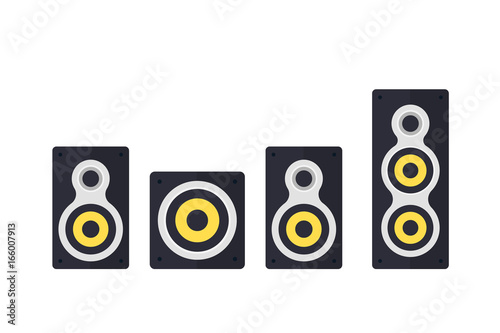 audio speakers on white vector illustration