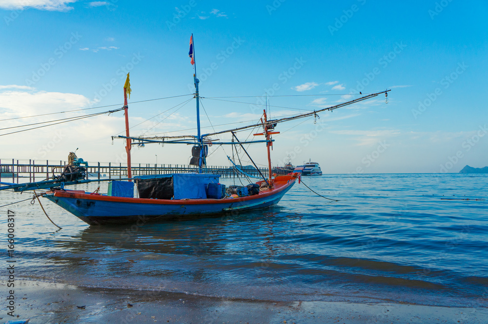 fishing boat in the sea in Thailand, south of Thailand fishing boat in the sea in Thailand, south of Thailand