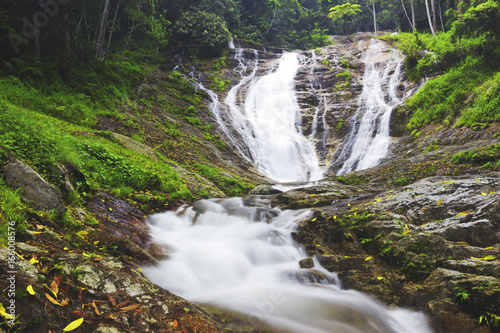 Beautiful waterfall deep into the forest of Malaysia.
