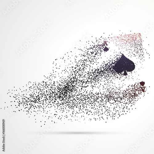 casino spades ace card made with particles