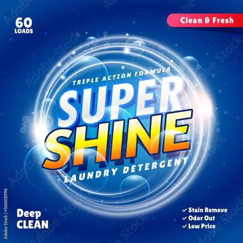 blue detergent packaging concept design template