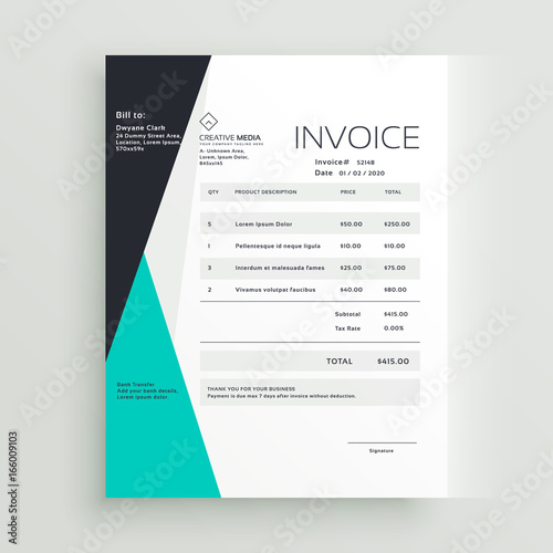 elegant business invoice template creative design