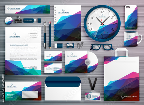 abstract business stationery corporate identity template design