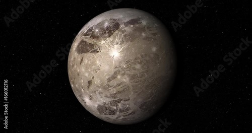 A smooth, gentle entry into orbit around Ganymede. Reverse this clip for a departure shot. Data: NASA/JPL/USGS