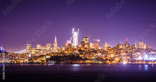 san francisco california cityscape skyline at night