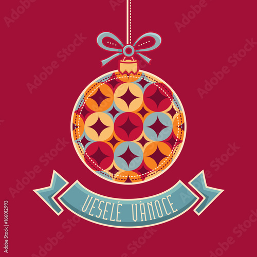 Czech language. Vesele Vanoce. Christmas message. 