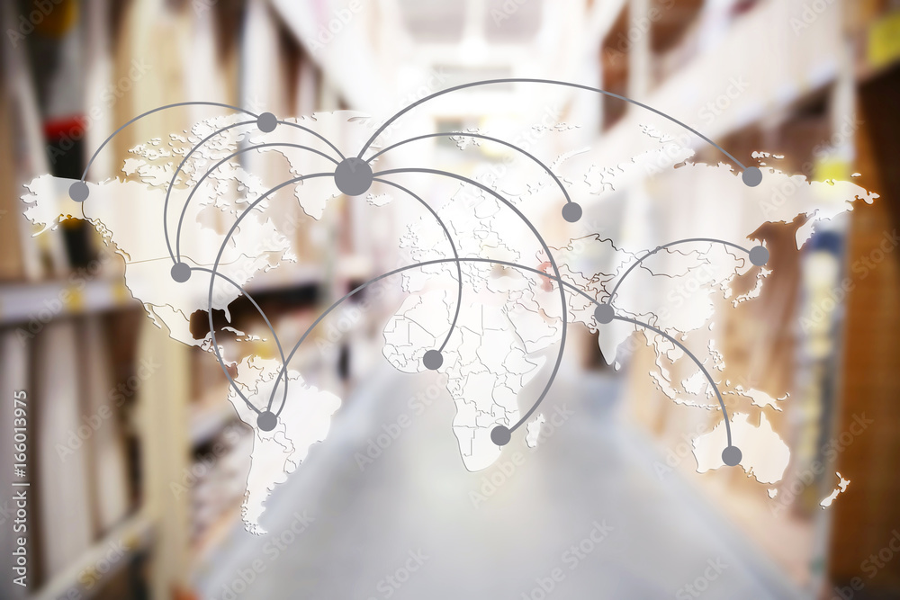 Papier peint Blurred view of warehouse inventory