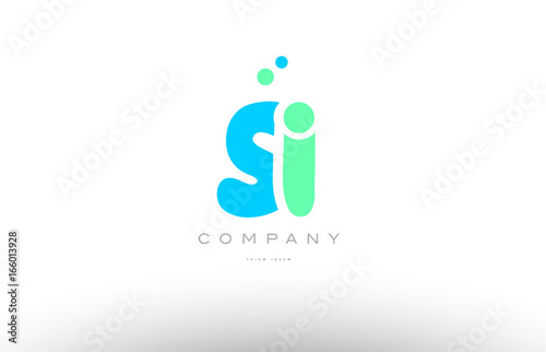 AAAAA alphabet letter blue green logo icon design