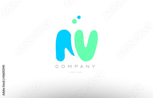 AAAAA alphabet letter blue green logo icon design