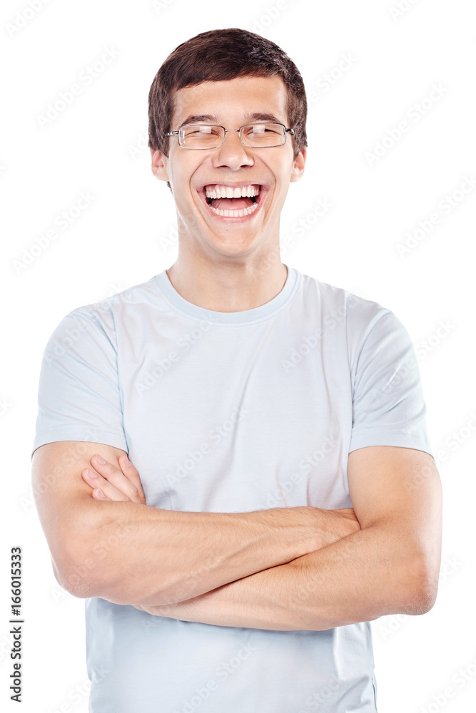 Laughing guy with crossed arms Laughing guy with crossed arms