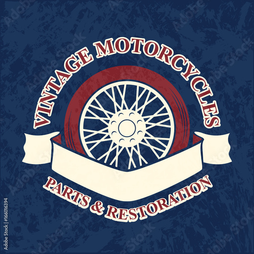 Motorcycle emblem in silhouette style