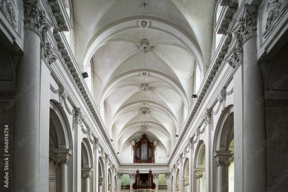 Beautiful interior view of abbey church in Floreffe
