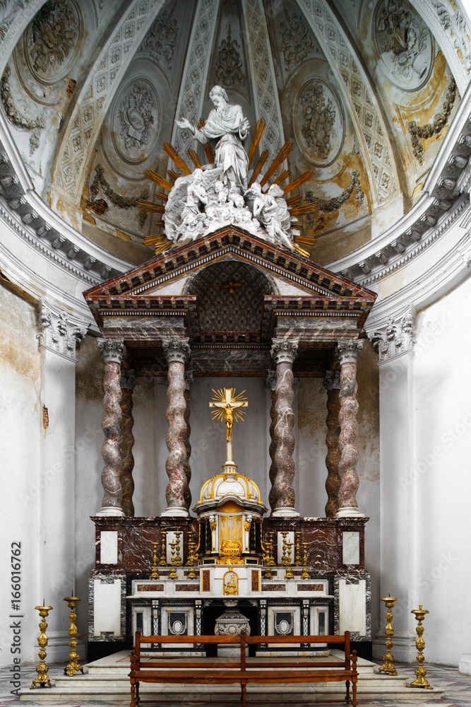 Beautiful interior view of abbey church in Floreffe