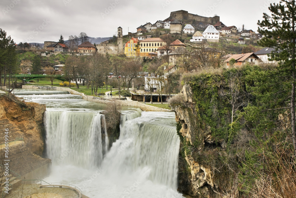 Waterfall in Jajce. Bosnia and Herzegovina