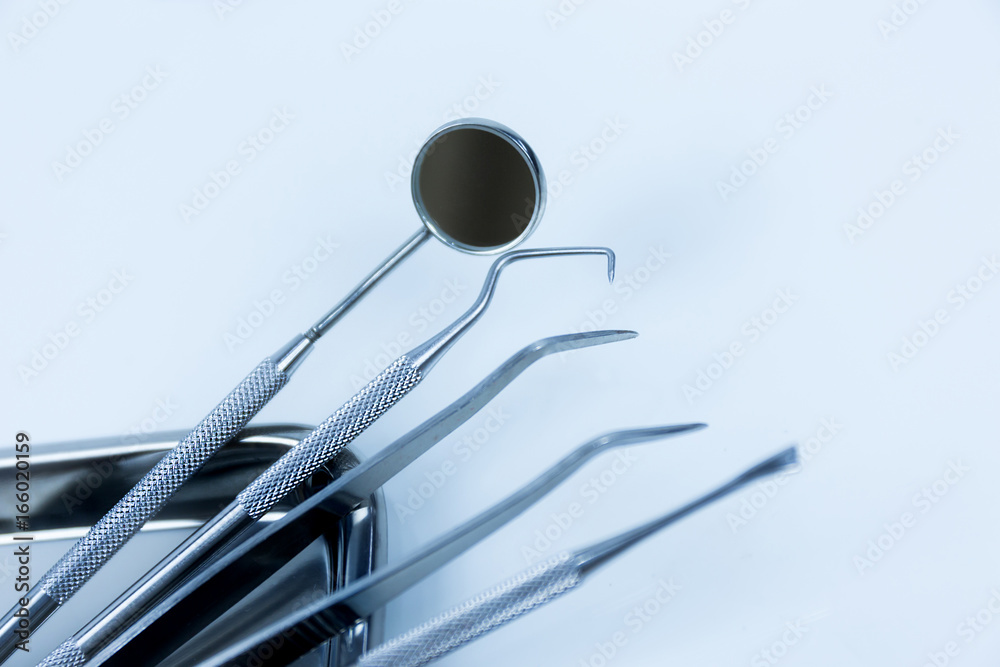 Selective focus Set of dental tools for teech care . Selective focus Set of dental tools for teech care .