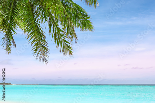 View of blue sea at tropical resort