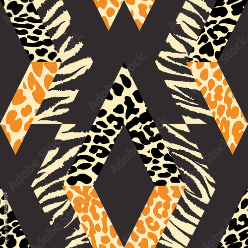 Seamless repeating textile, ink brush strokes pattern in doodle grunge texture style.