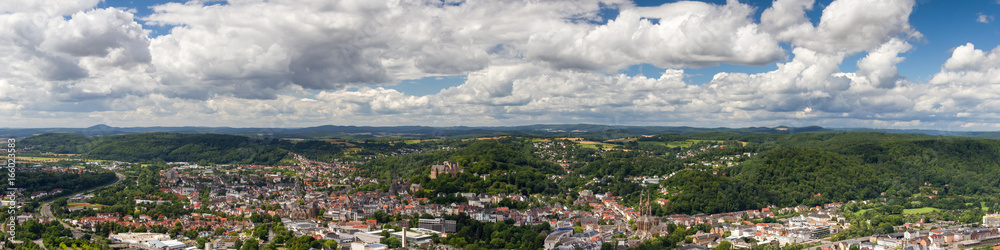Panorama of the city of Marburg
