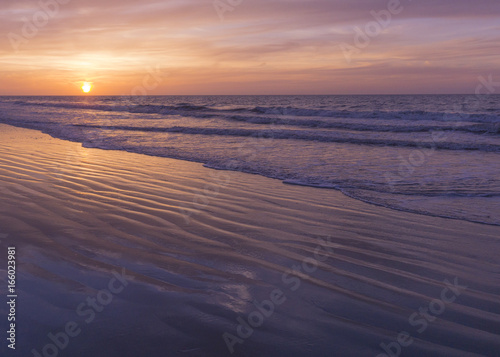 Sunrise view of the Atlantic Ocean at North Myrtle Beach, South Carolina.