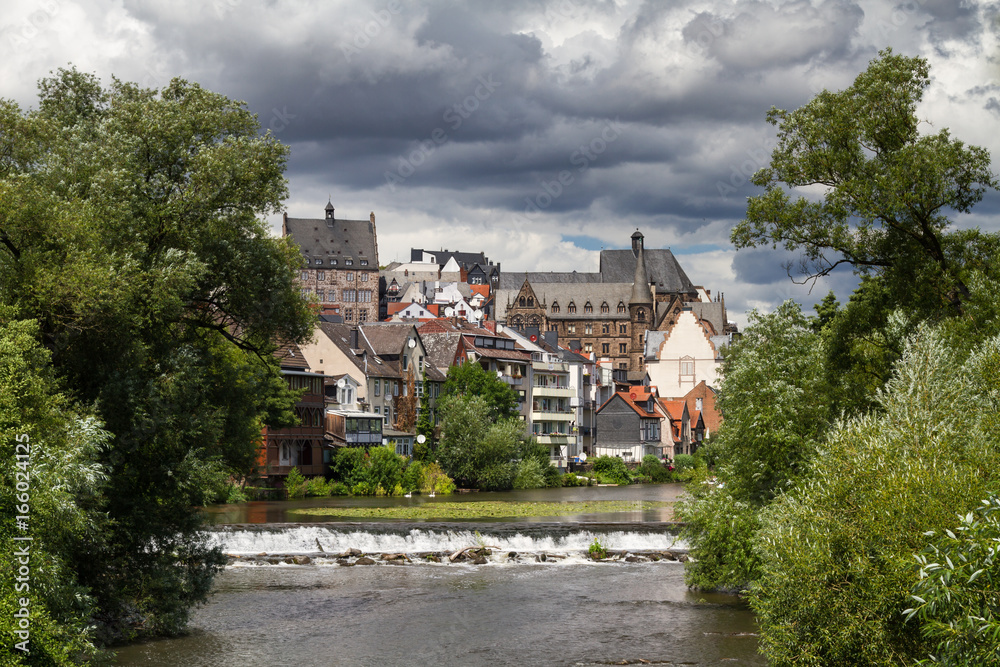 City of Marburg at the river Lahn