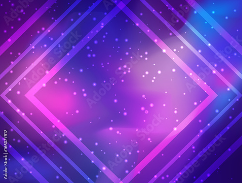 My Galaxy. Vector bright colorful cosmos illustration with sacred geometry. A...