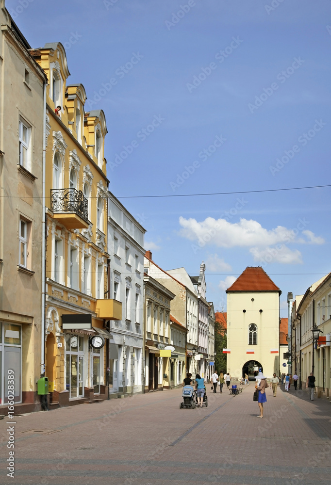 Grudziadz street in Chelmno. Poland