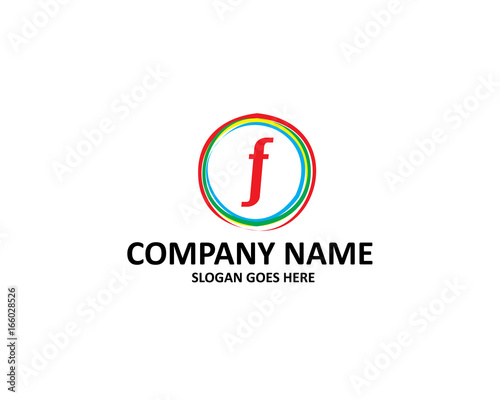 f letter colorful circle logo