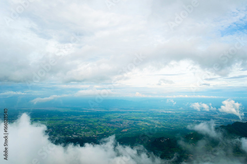 View nature mountain sky and fog phu tubberk thailand